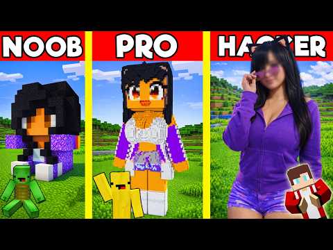 REAL APHMAU In Minecraft Build Battle - NOOB VS PRO CHALLENGE - Maizen Mizen Mazien Parody