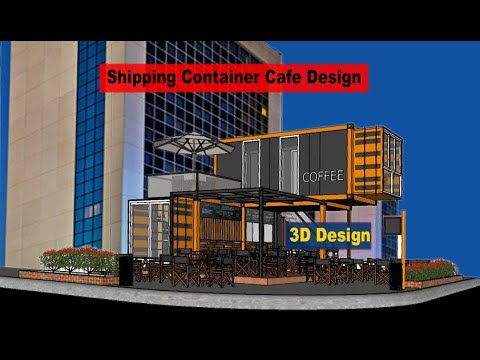Shipping Container Cafe Idea Pop up Container Coffee shop Design idea - 20ft pop-up container shop