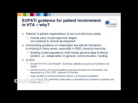 Guidance on Patient Involvement in HTA