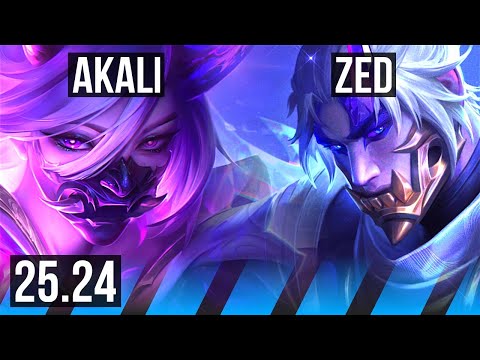 AKALI vs ZED (MID) | KR Challenger | 25.24
