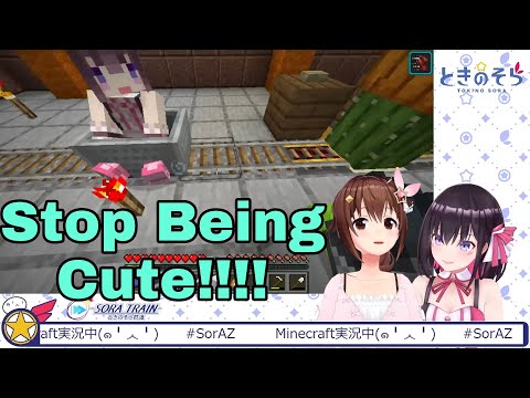 Hololive Cut - Tokino Sora Cant Handle Azki Cuteness | Minecraft [Hololive/Eng Sub]