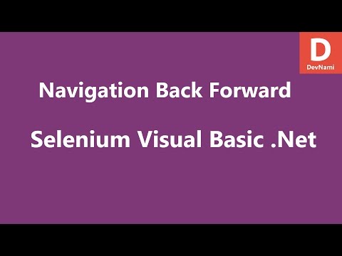 Selenium Visual Basic Net Navigation Back Forward