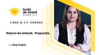 "Noțiuni de sintaxă. Propoziția"