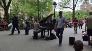 Collin Huggins, the Crazy Piano Guy - Clair de Lune, Washington Square Park