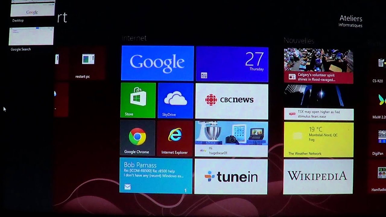 Windows 8   Touch screen gestures basics
