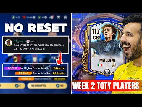 No Reset 🥳 Draft Count Won't Reset [Upcoming TOTY Week 2 Players] 🔥