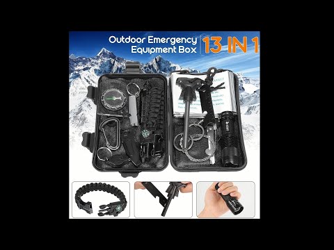 DSTECHBAR Survival Kit 12 in 1 Emergency, Survival Bracelet Fire Starter  Tactical Pen Camping & Hiking Survival kit