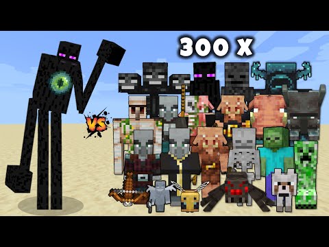 Savage Eye (Minecraft Dungeons) vs 300 of Every Minecraft Mobs - Minecraft Mob Battle
