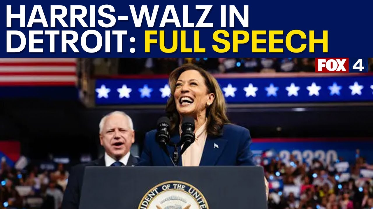 Kamala Harris, Tim Walz speak at rally in Detroit: FULL SPEECH
