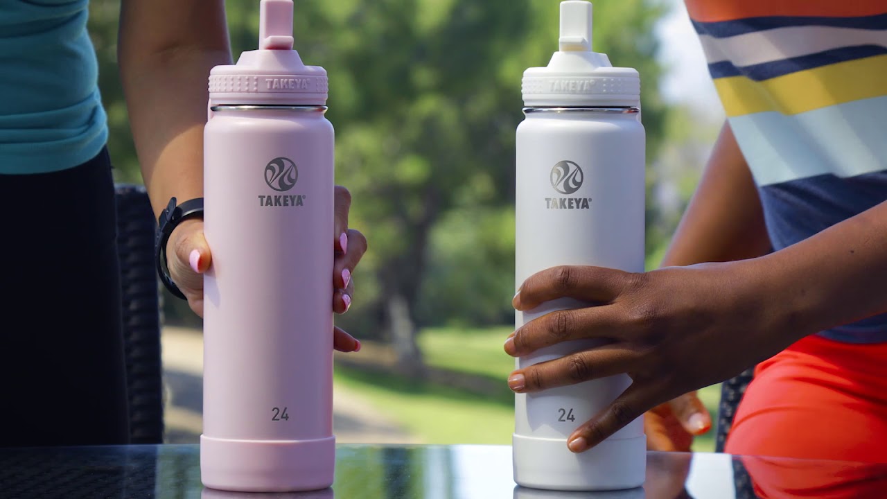 Watch video Takeya Actives Insulated Stainless Steel Water Bottle with Straw Lid Now Takeya Actives Insulated Stainless Steel Water Bottle with Straw Lid