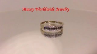 10K GOLD BRANDY &amp; WHITE DIAMOND CHOCOLATE BROWN VIBRANT ETERNITY RING