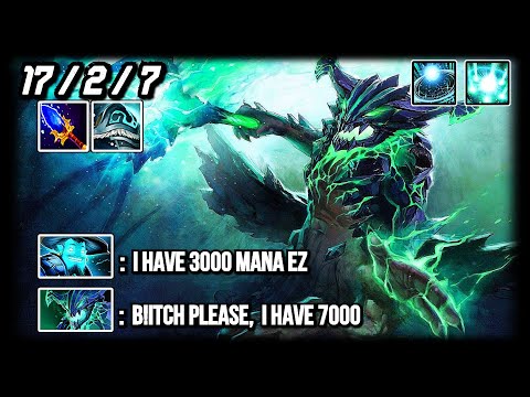 Outworld Devourer mid 7000 MANA 7.26! Forces storm spirit to go jungle  Dota 2