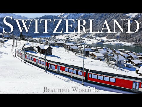 Switzerland 4K Beautiful Winter Film - Healing Relaxing Music - Beautiful Wonderland Winter