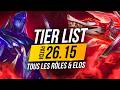Tierlist Patch 26.15 — Analyse & Tierlists pour tous les Rôles & Elos - League of Legends