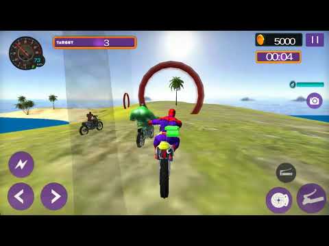 Superheroes Bike Beach Water Surfer Stunt Video