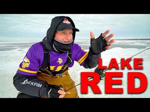 FIRST ICE RED LAKE 2022! (ice fishing walleye)