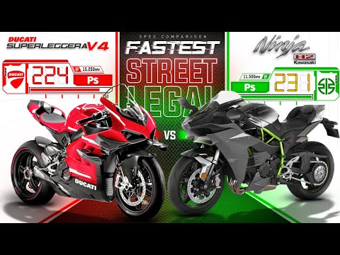 Ducati Superleggera V4 vs Kawasaki Ninja H2 ┃ Fastest Street Legal Superbike