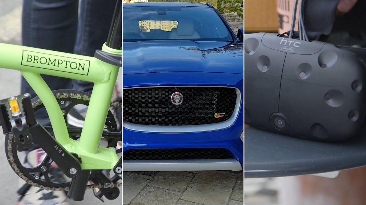HTC Vive, Jaguar F-Pace and a Brompton folding up bike! Cool sh*t we got this week - YouTube