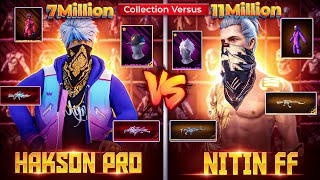 Hakson bhai 😱 vs Nitin free fire 🔥 Collection verses 😦 Biggest Battle of the Year 😳 #freefire