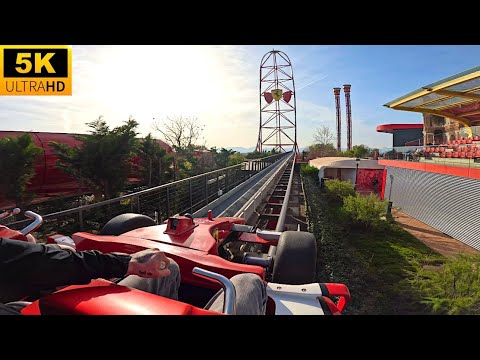 Red Force POV 5K TALLEST COASTER IN EUROPE! Ferrari Land Salou, Spain