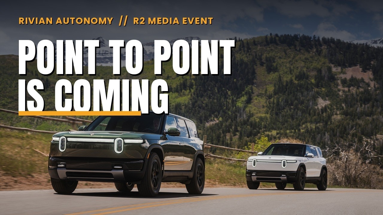 Rivian R2 shown at the autonomy reveal where its updated camera and radar sensor suite was detailed