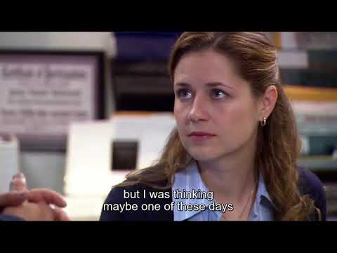 Andy flirting with Pam as suggested by Jim.