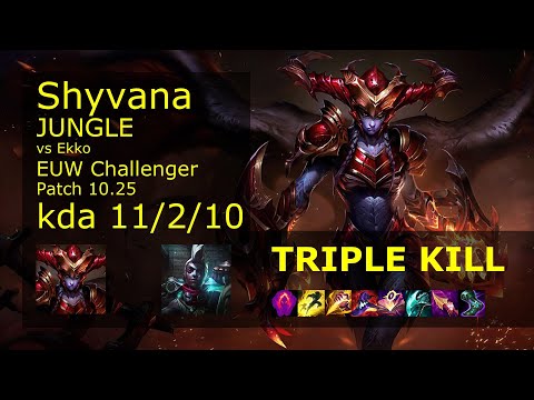 Shyvana vs Ekko Jungle - EUW Challenger 11/2/10 Patch 10.25 Gameplay
