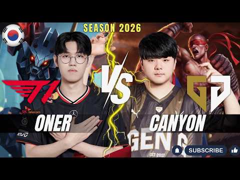 T1 Oner vs GEN Canyon - Oner KHA'ZIX vs Canyon LEE SIN Jungle - Patch 26.3 KR Ranked | lolrec