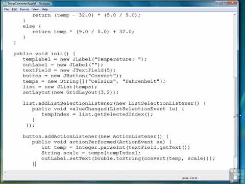Java Applets Exercise