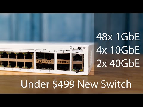 Maršrutizatorius MIKROTIK L5 48x 1GbE PoE jungtys 4x 10GbE SFP+ 2x 40Gbps QSFP+ 1U stovo montavimas video
