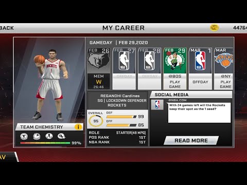 NBA 2K20 Mobile - My Career - Boston Celtics vs Houston Rockets (February 29, 2020)