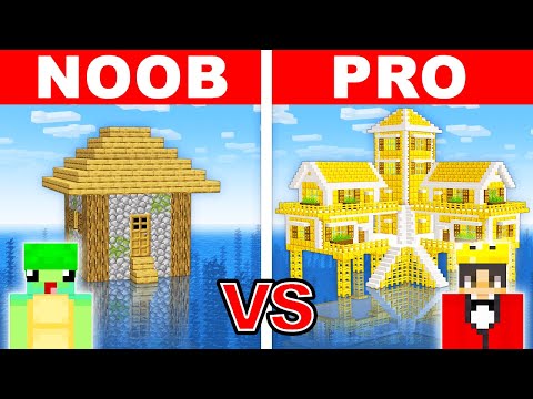 Ultimate Water Build Challenge! NOOB vs PRO in Minecraft!