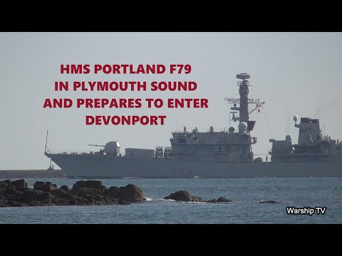 ROYAL NAVY TYPE 23 FRIGATE HMS PORTLAND F79 IN PLYMOUTH SOUND INBOUND TO DEVONPORT 30-9-25