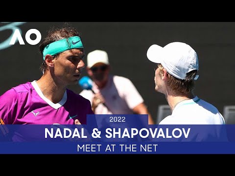 Nadal and Shapovalov Meet at the Net (QF) | Australian Open 2022