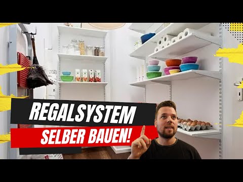 Regalsystem selber bauen, Schritt für Schritt erklärt, Schienensystem für mehr Stauraum
