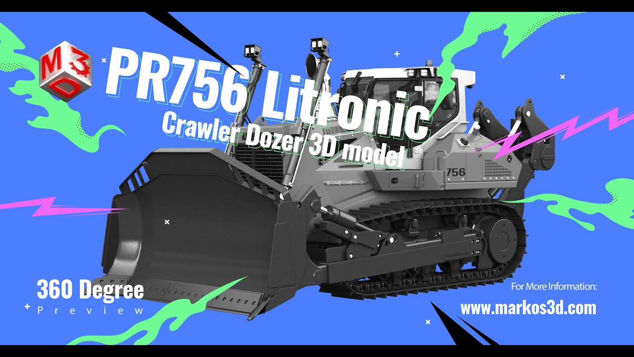 Apripista cingolato PR 756 Litronic Modello 3D