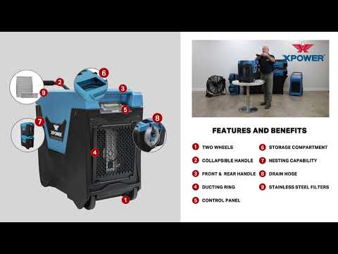 XPOWER XD-85L2 145-Pint LGR Commercial Dehumidifier Video