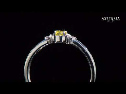 #JCRF05480982# 0.16CT YELLOW DIAMOND RING ASTTERIA