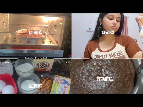 Baking brownie for the first time🧁🤎