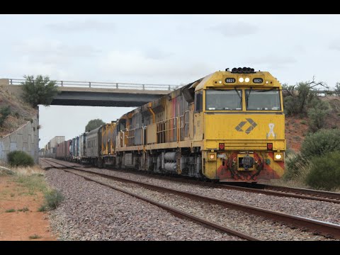 Aurizon 6000 Class locos on a Melbourne to Perth Superfreighter - Crystal Brook North - 15/03/2014