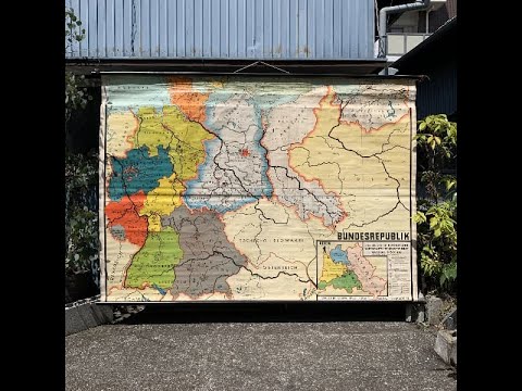 Mapa grande vintage/mapa/tapeçaria/decoração de parede/Alemanha M4
