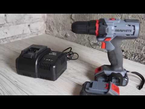 Дрель-шуруповерт аккумуляторная 2x18В, Li-Ion 2,0Aч, чемоданчик GRAPHITE (58G227)