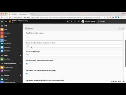 Die Benutzerkonteneinstellungen (Auszug aus "Das Videotraining zu TYPO3 8 LTS")
