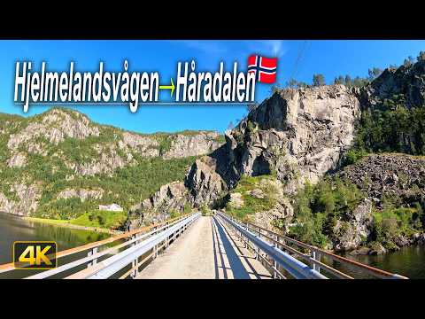 Norway Scenic Drive | Fjords & Mountains | Real-Time Road Trip from Hjelmelandsvågen to Håradalen
