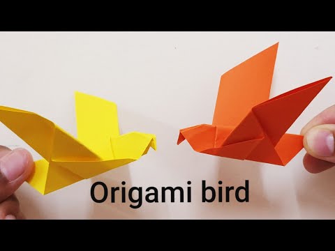 How to make paper origami bird, easy origami for kids
