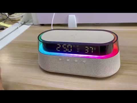 W39 Wireless Charger with Bluetooth Speaker and LED Lamp