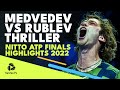 THRILLING Daniil Medvedev vs Andrey Rublev Highlights | Nitto ATP Finals 2022