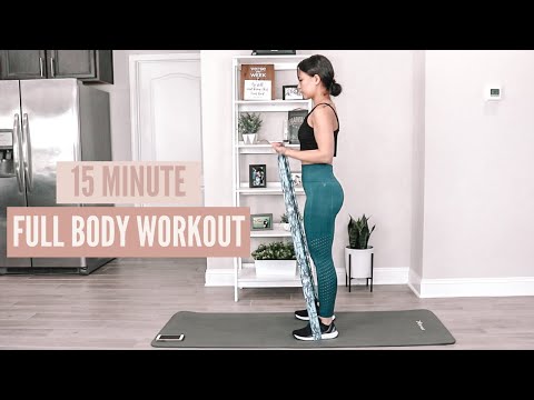 15 Minute Full Body Long Resistance Band Workout | no equipment or dumbbell option