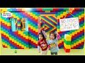 24 hours Giant lego box fort house! No Boys Allowed!