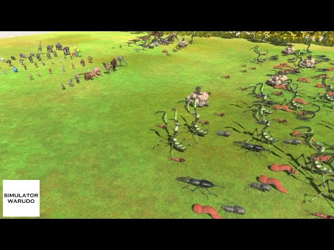 100 INVERTEBRATES vs ALL Units Army Animal Revolt Battle Simulator